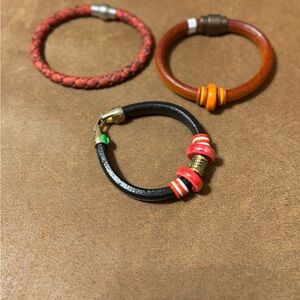 Leather (2) and Cork (1)Bracelets